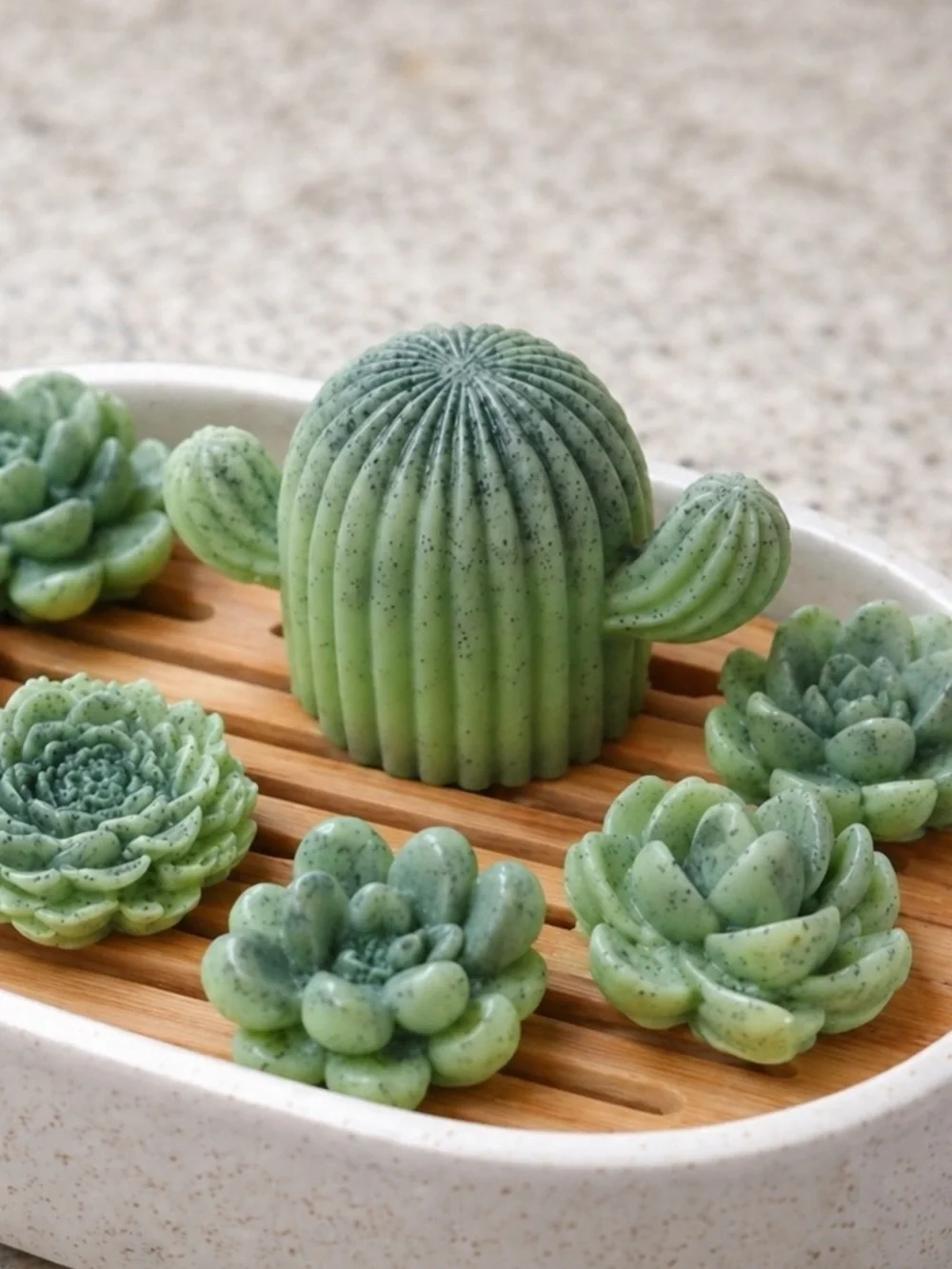 7pc strawberry lemon soap set succulents & cactus shea butter based